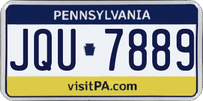 PA license plate JQU7889
