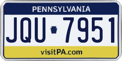 PA license plate JQU7951