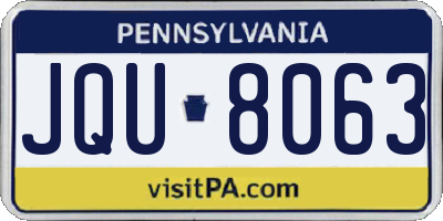 PA license plate JQU8063