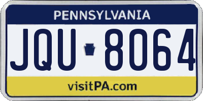 PA license plate JQU8064