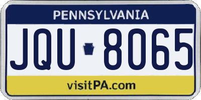 PA license plate JQU8065