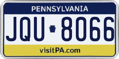 PA license plate JQU8066