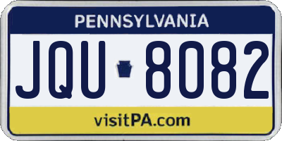 PA license plate JQU8082