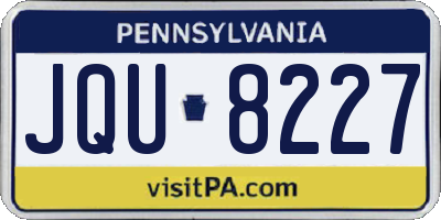PA license plate JQU8227