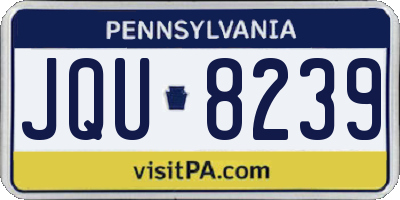 PA license plate JQU8239