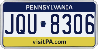 PA license plate JQU8306