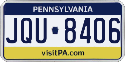 PA license plate JQU8406