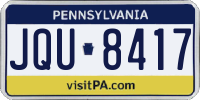 PA license plate JQU8417