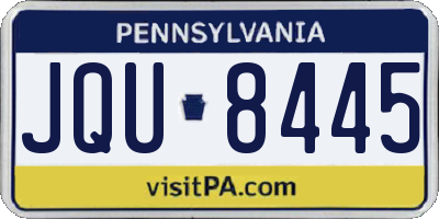 PA license plate JQU8445