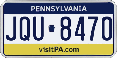 PA license plate JQU8470