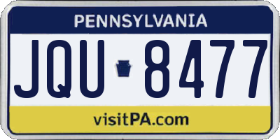 PA license plate JQU8477