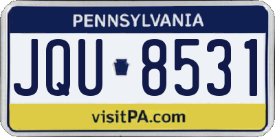 PA license plate JQU8531