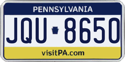PA license plate JQU8650