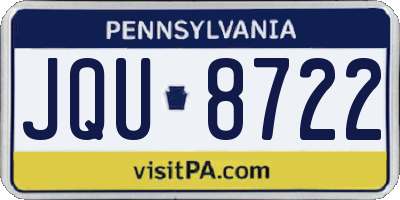 PA license plate JQU8722