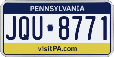 PA license plate JQU8771