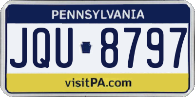 PA license plate JQU8797