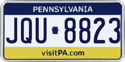 PA license plate JQU8823