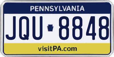 PA license plate JQU8848