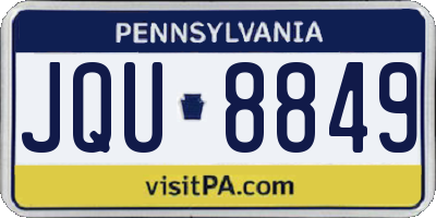 PA license plate JQU8849