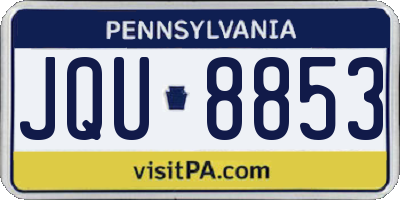 PA license plate JQU8853