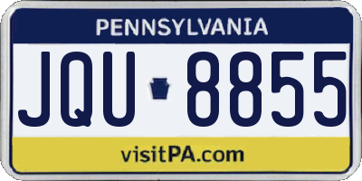 PA license plate JQU8855