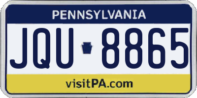 PA license plate JQU8865