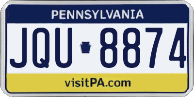 PA license plate JQU8874