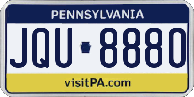 PA license plate JQU8880
