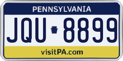 PA license plate JQU8899