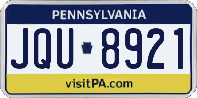 PA license plate JQU8921