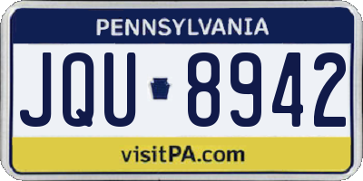 PA license plate JQU8942