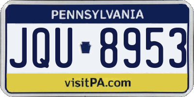 PA license plate JQU8953