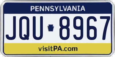 PA license plate JQU8967