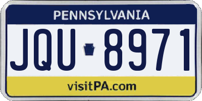 PA license plate JQU8971