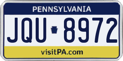 PA license plate JQU8972