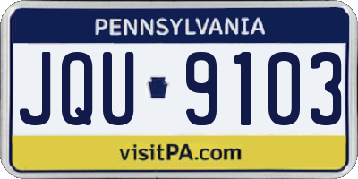 PA license plate JQU9103