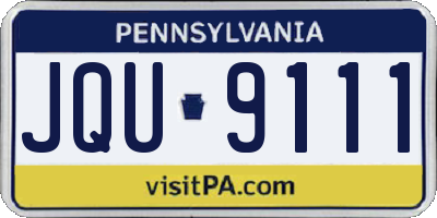 PA license plate JQU9111