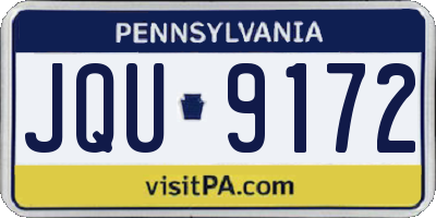 PA license plate JQU9172