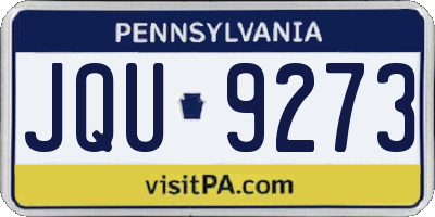 PA license plate JQU9273