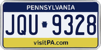 PA license plate JQU9328