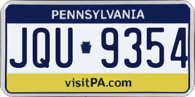 PA license plate JQU9354