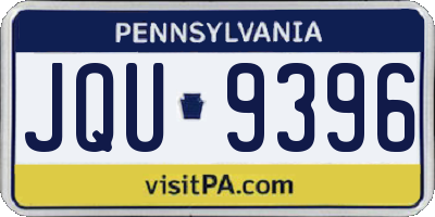 PA license plate JQU9396