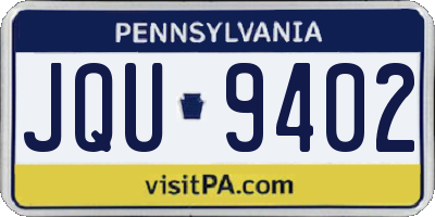 PA license plate JQU9402