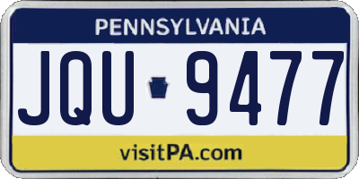 PA license plate JQU9477