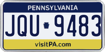 PA license plate JQU9483