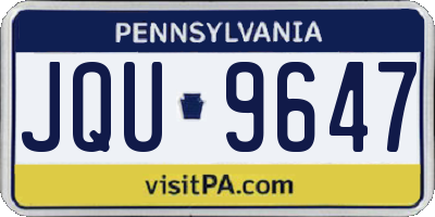 PA license plate JQU9647