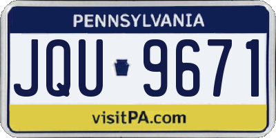 PA license plate JQU9671