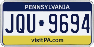 PA license plate JQU9694