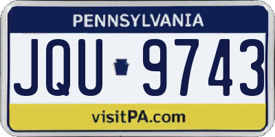 PA license plate JQU9743