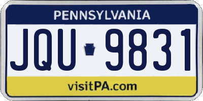 PA license plate JQU9831